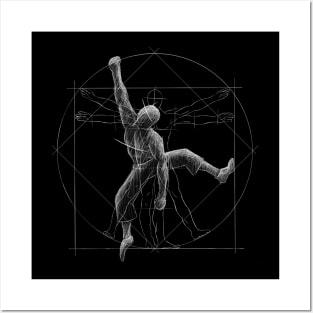 Vitruvian Man Climbing Artwork Climber Boulderer Posters and Art